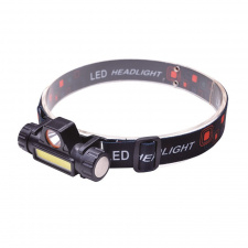 LED čelové nabíjacie svietidlo, 3W + COB, 150lm + 60lm, Li-Ion