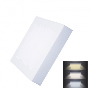 LED mini panel CCT, prisazený, 12W, 900lm, 3000K, 4000K, 6000K, štvorcový