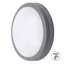 LED vonkajšie osvetlenie so senzorom Siena, sivé, 20W, 1500lm, 4000K, IP54, 23cm