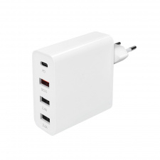 Adaptér 3+1, 48W, QC3.0+PD, 3x USB-A, 1x USB-C