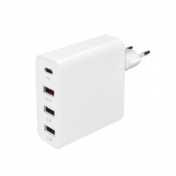 Adaptér 3+1, 48W, QC3.0+PD, 3x USB-A, 1x USB-C