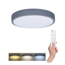 LED osvetlenie s diaľkovým ovládačom Grey, 48W, 3360lm, 38cm, zmena chromatickosti, stmievateľné