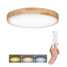 LED osvetlenie s diaľkovým ovládačom Solid Oak, 48W, 3360lm, 39cm, zmena chromatičnosti, stmievateľné