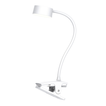 LED stolná nabíjacia lampička, 2W, 210lm, 3CCT, biela, clip