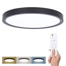 LED osvetlenie s diaľkovým ovládačom Estela Black, 36W, 2700lm, 30cm, zmena chromatickosti, stmievateľná
