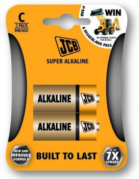 JCB SUPER alkalická batéria LR14, blister 2 ks