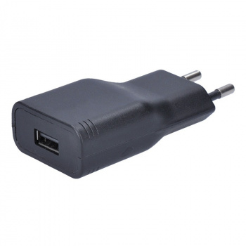 USB nabíjací adaptér, 1x USB, 2400mA, AC 230V, čierny