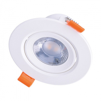 LED podhľadové svietidlo bodové, 9W, 720lm, 3000K, okrúhle, biele