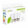 ECOLUX LED žiarovka Ecolux 3-pack, miniglobe, 6W, E27, 3000K, 450lm, 3ks