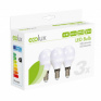 ECOLUX LED žiarovka Ecolux 3-pack, miniglobe, 6W, E14, 3000K, 450lm, biele prevedenie, 3ks